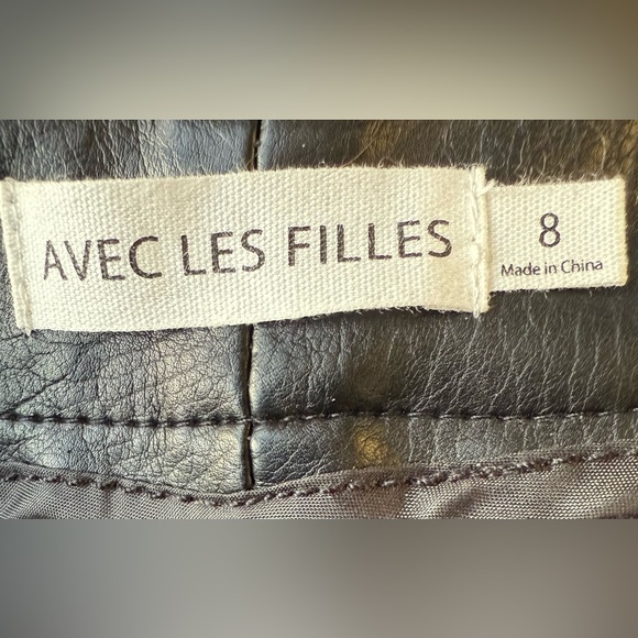 NWT Avec Les Filles Faux Leather Cargo Barrel Pants Size 8 - Picture 9 of 10